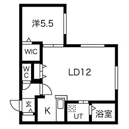 ALPHA菊水 1LDKの間取図画像