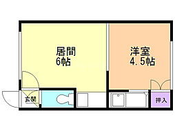 ルミエール月寒東 1DKの間取図画像