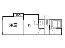 アイアール南郷6 1DKの間取図画像