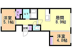 MaisondeA 2LDKの間取図画像