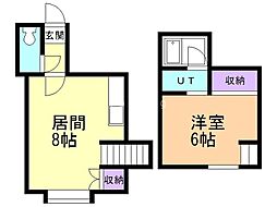 ノースヴィレ 1LDKの間取図画像