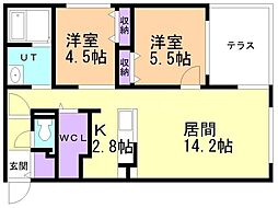 WINGBIRDCLASS 2LDKの間取図画像