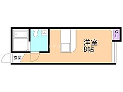 星の子ハイツ ワンルームの間取図画像