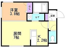 preciousHONGO 1LDKの間取図画像