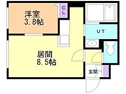 モア南郷 1LDKの間取図画像