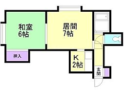 セピア菊水C 1LDKの間取図画像