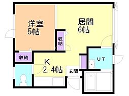 youトピア菊水壱番街A棟 1LDKの間取図画像