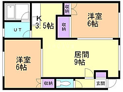 フィオーレ北郷 2LDKの間取図画像
