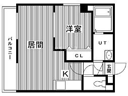 ヒルズ本通り 1LDKの間取図画像