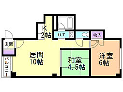 シャイン 2LDKの間取図画像