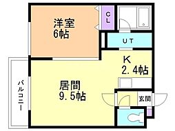 l'endroit 1LDKの間取図画像