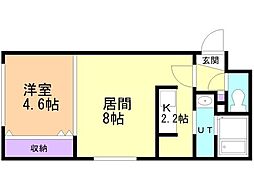 プランドゥボヌール 1LDKの間取図画像