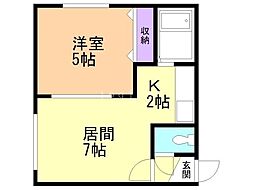 フォレスト豊平1 1LDKの間取図画像