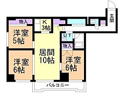椿館 3LDKの間取図画像