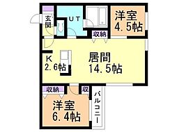 BARNEYSFORTUNATO 2LDKの間取図画像