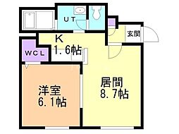 ラグジースペース栄通12 1LDKの間取図画像