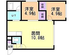 シティハイツS.A 2LDKの間取図画像