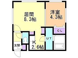 eclatante 1LDKの間取図画像