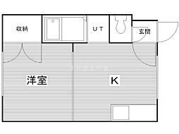 ソレイユ・ 1DKの間取図画像