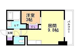 HF東札幌レジデンス 1LDKの間取図画像
