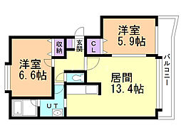 プロスペリタ 2LDKの間取図画像