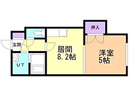 エクセレンス東札幌 1LDKの間取図画像