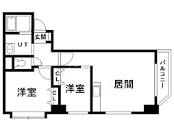 HF東札幌レジデンス 2LDKの間取図画像