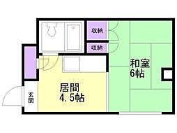 ダイアナ白石ビル 1DKの間取図画像