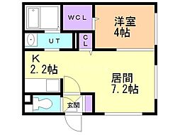 ウインドヒルズ豊平公園 1LDKの間取図画像
