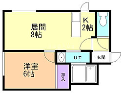 シャトーテラシマ 1LDKの間取図画像