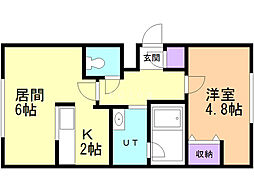サイサリス本郷 1LDKの間取図画像
