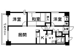 グランメール平和通南 3LDKの間取図画像