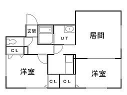 グランメールプリエ 2LDKの間取図画像