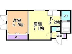 エテルノ白石 1LDKの間取図画像