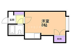 大和商会ビル ワンルームの間取図画像