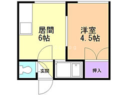 K2オオタキビル 1DKの間取図画像