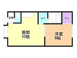 第26大成コーポ 1LDKの間取図画像