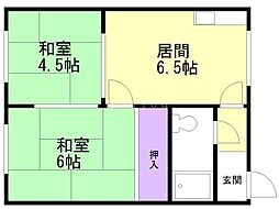 MKハウス 2DKの間取図画像