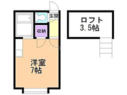 フレンドパーク ワンルームの間取図画像