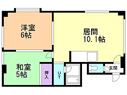 ビラ・月寒 2LDKの間取図画像