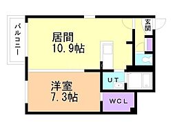 ベルツリーRJ 1LDKの間取図画像