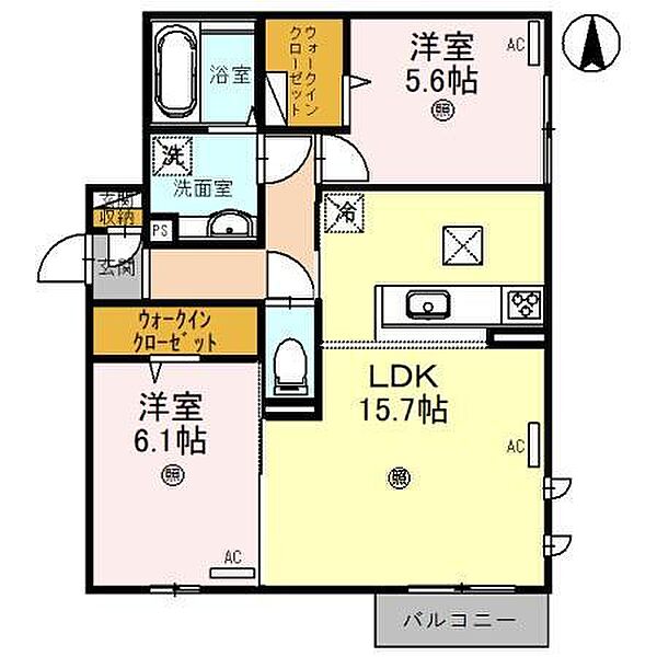 THE　KOCOA 103｜和歌山県和歌山市小松原通１丁目(賃貸アパート2LDK・1階・64.56㎡)の写真 その2