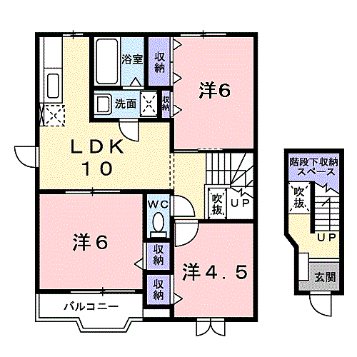 パティオ・カーサ 201｜和歌山県御坊市名屋町１丁目(賃貸アパート3LDK・2階・65.57㎡)の写真 その2