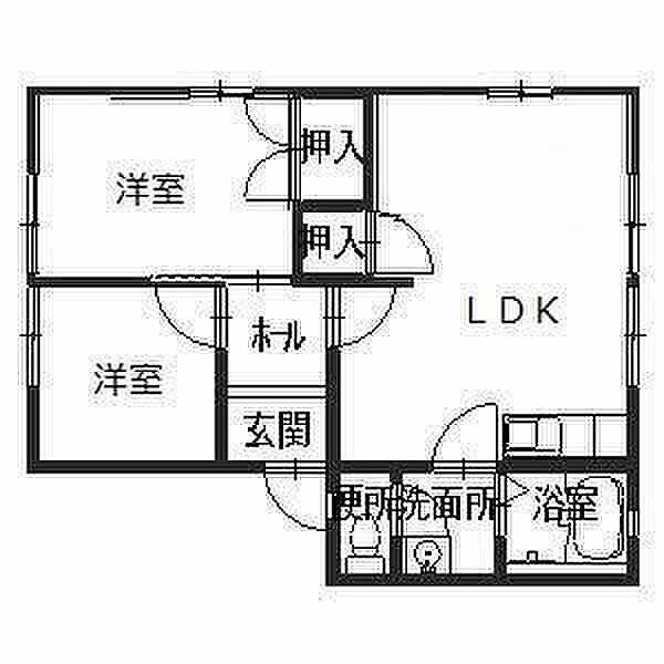 ラ・サルデーヌ 111｜和歌山県和歌山市本脇(賃貸アパート2LDK・1階・46.80㎡)の写真 その2