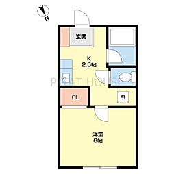 フレデリクスハウン3 1Kの間取図画像