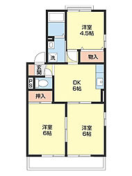 セジュールK 3DKの間取図画像