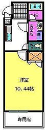 ヴィラソレイユ 1Kの間取図画像