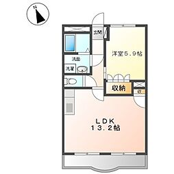 パロ・アルトA 1LDKの間取図画像