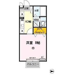 ソレイユ・オーミ 1Kの間取図画像