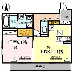 コーポTE2 1LDKの間取図画像